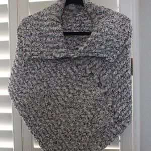 Beautiful JANA Gray/Brown/White Cowl Shrug Cape Size S